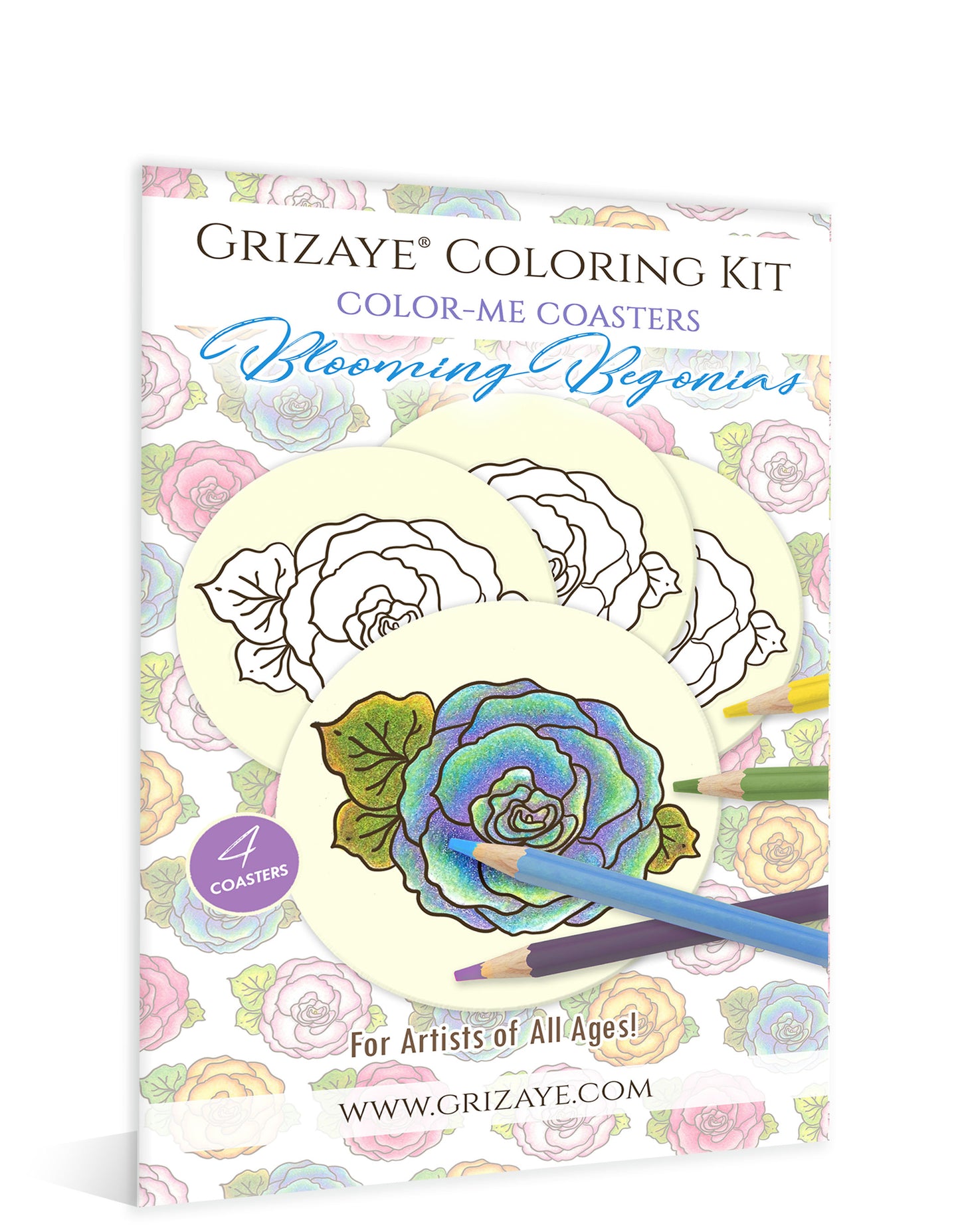Color-Me Coasters: Blooming Begonias
