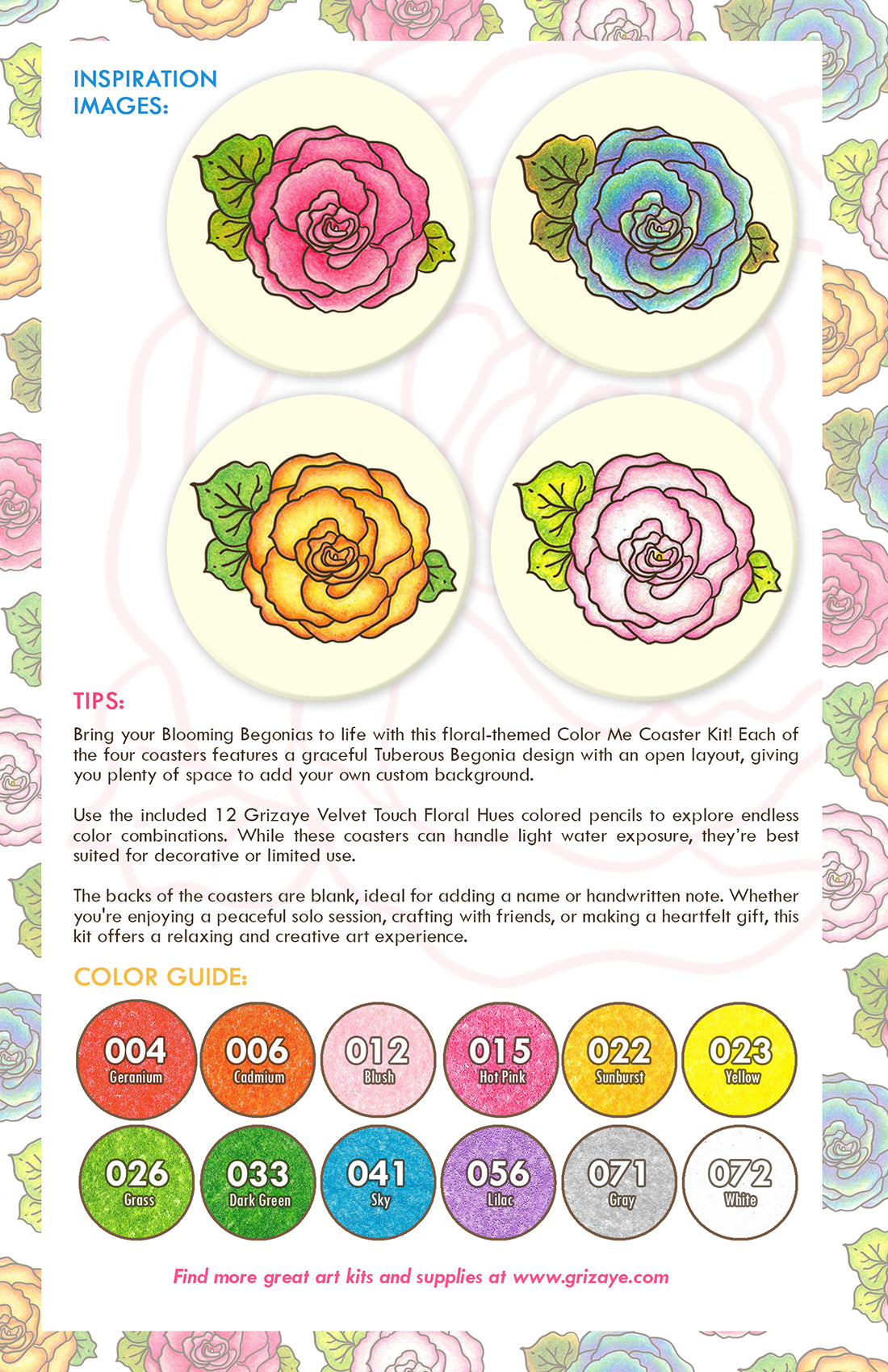 Color-Me Coasters: Blooming Begonias