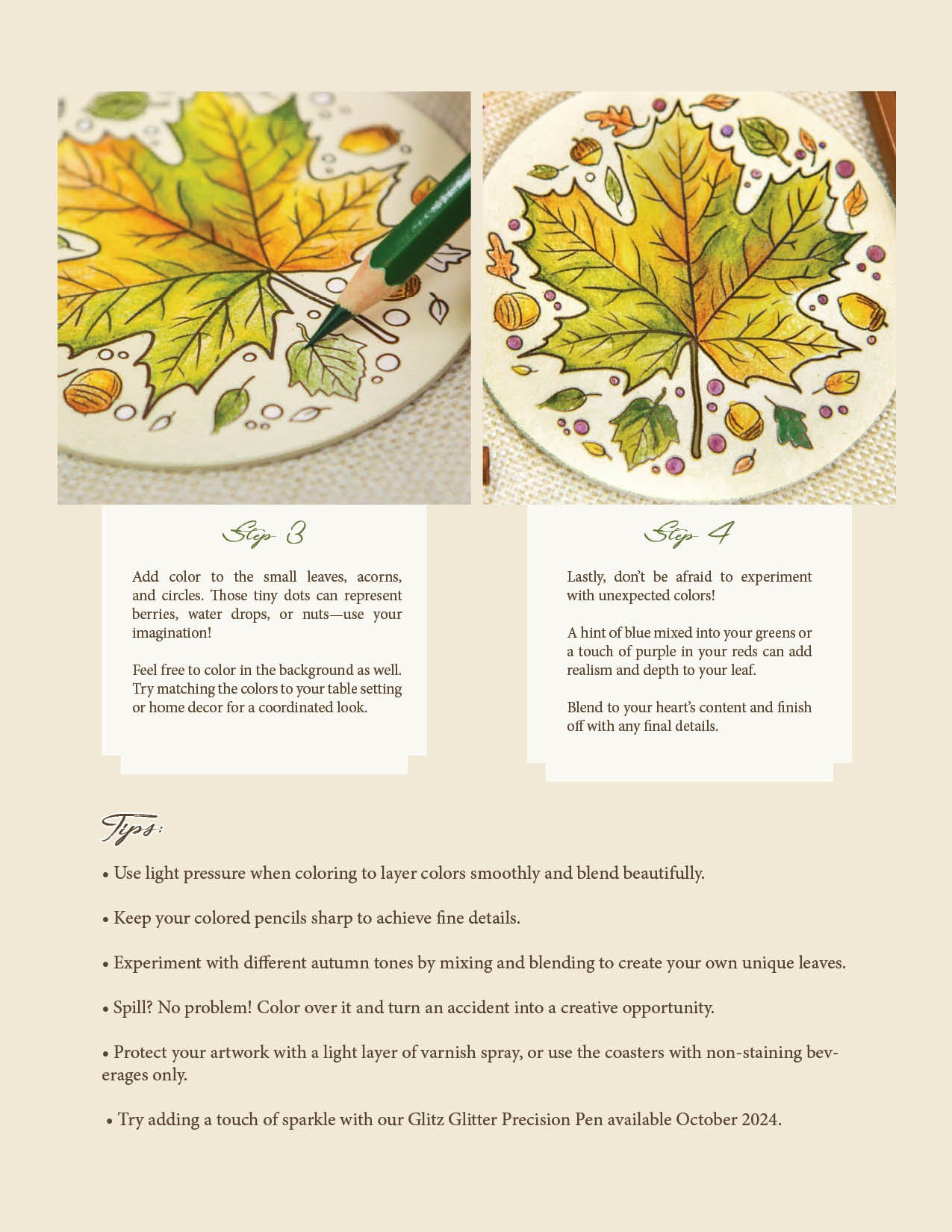 Color-Me Coasters: Falling Leaves