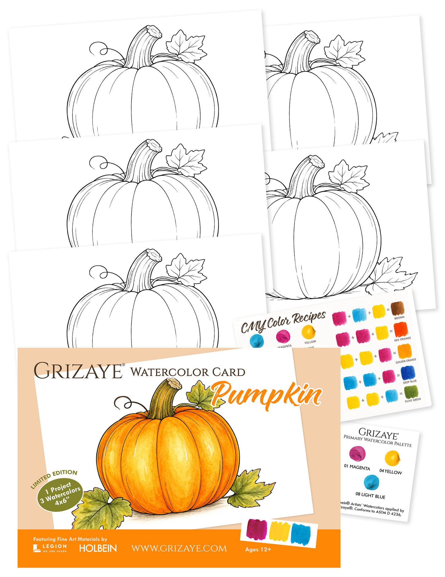 LIMITED EDITION Watercolor Card: Pumpkin