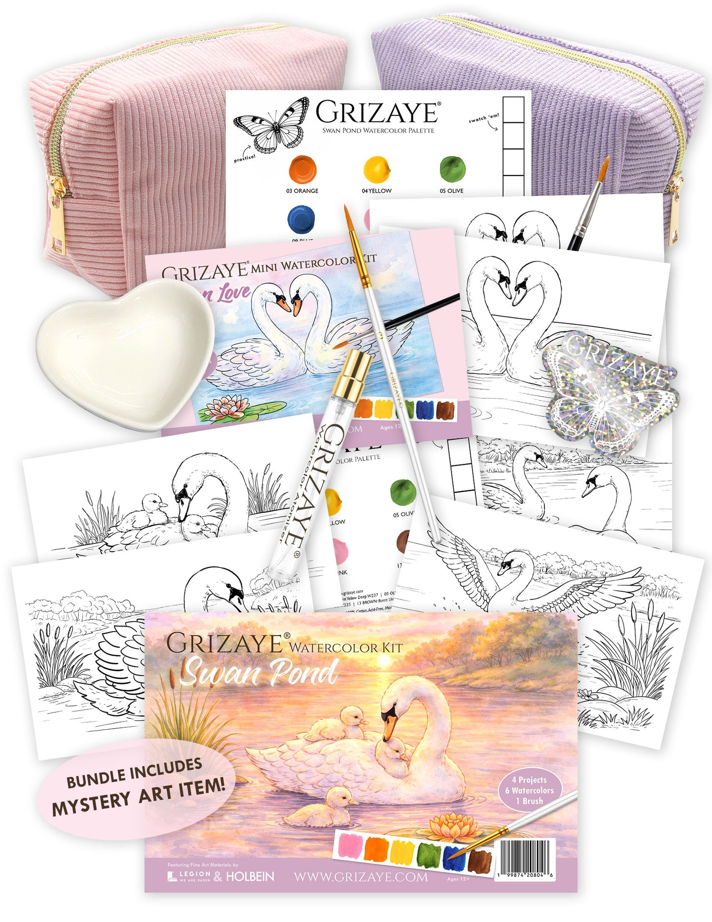 Swan Watercolor Bundle