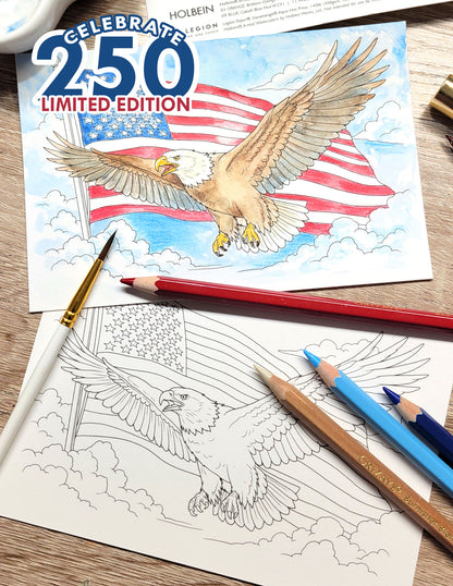 LIMITED EDITION Watercolor Cards: 250 Eagle