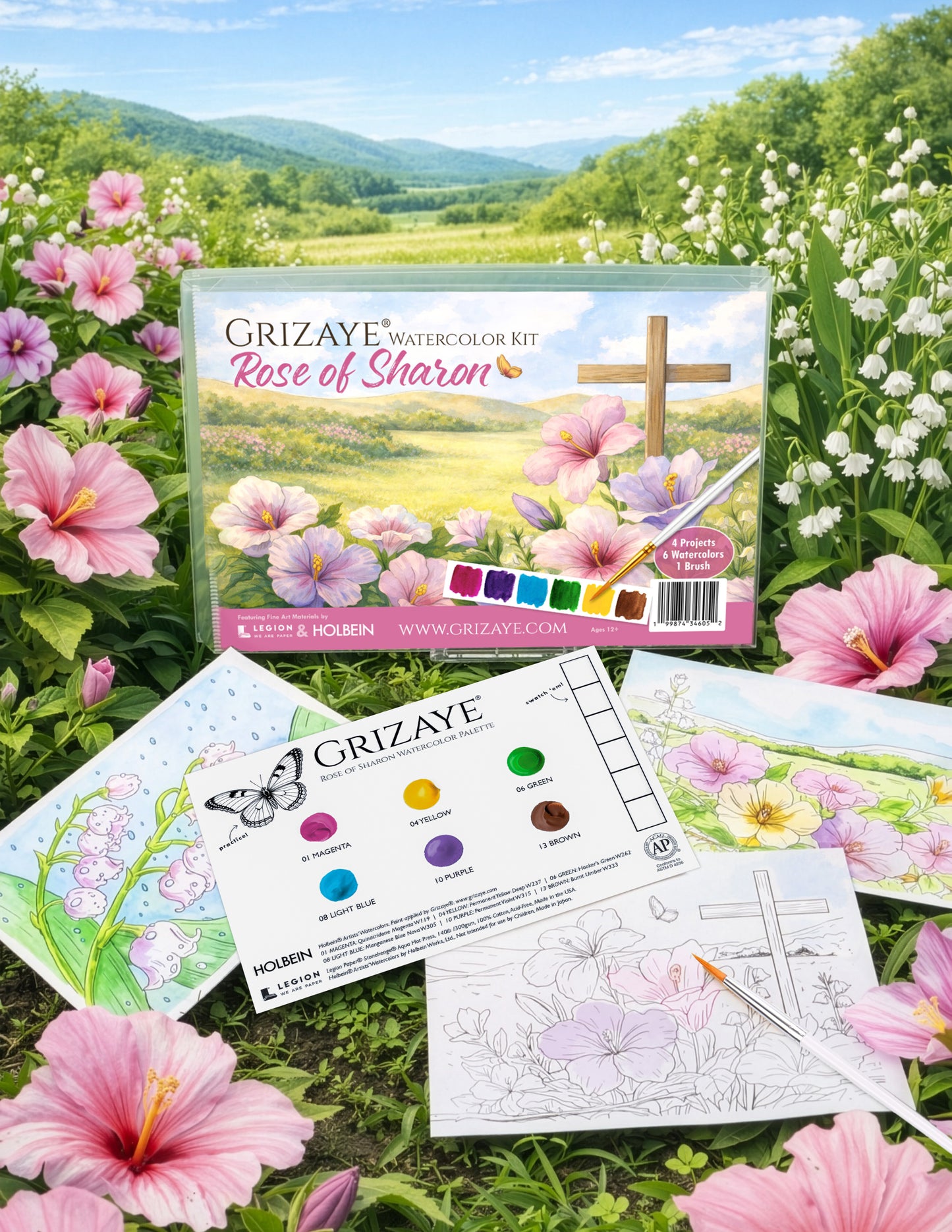 Watercolor Kit: Rose of Sharon