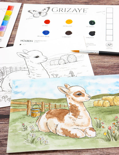 Mini Watercolor Kit: Baby Llama