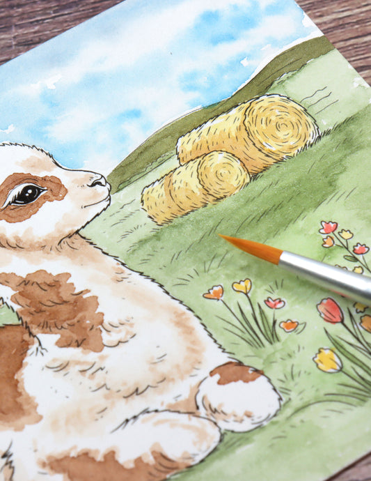Mini Watercolor Kit: Baby Llama