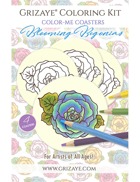 Color-Me Coasters: Blooming Begonias