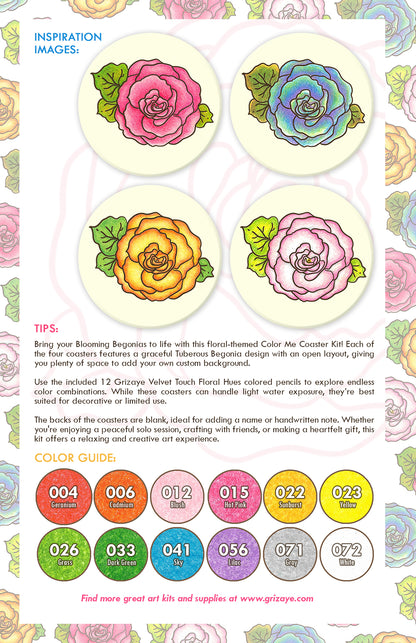 Color-Me Coasters: Blooming Begonias