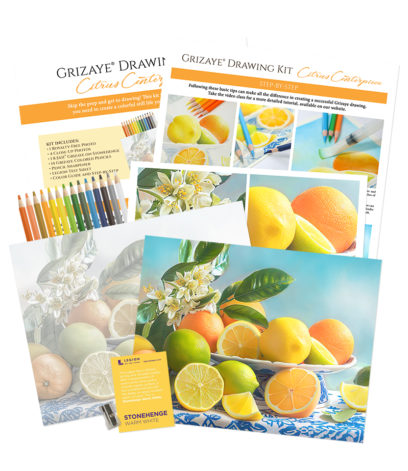 Grizaye Colorful Glass Drawing Kit - Complete Art Set With Pre-Printed Paper & 12 Colored Pencils