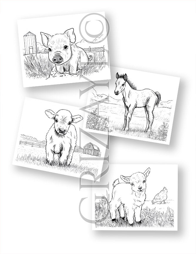Watercolor Kit: Farm Babies
