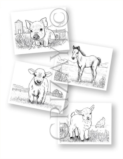 Watercolor Kit: Farm Babies