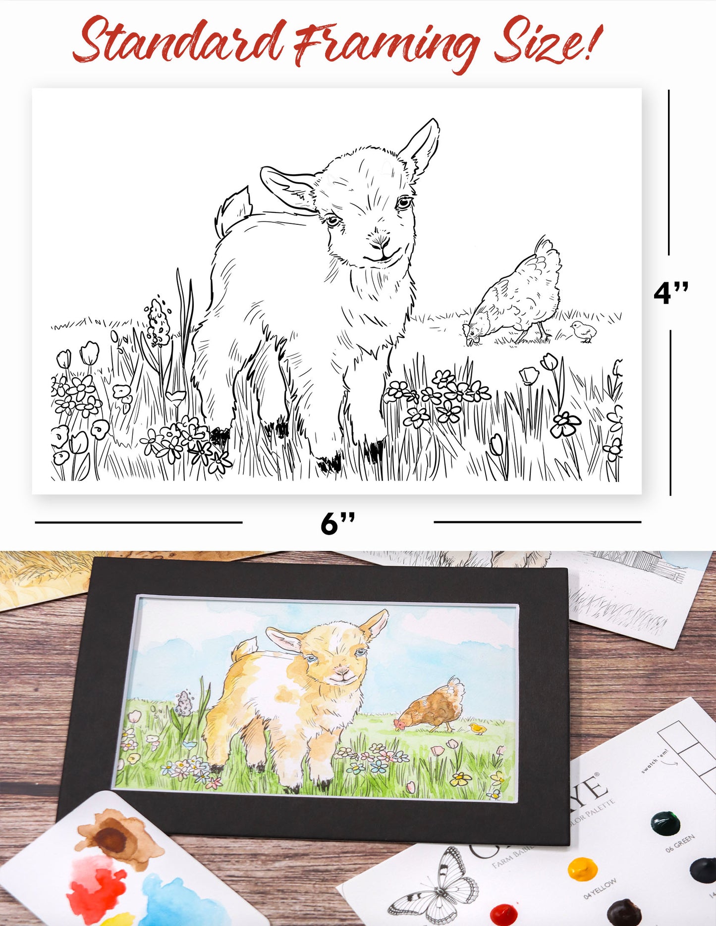 Watercolor Kit: Farm Babies