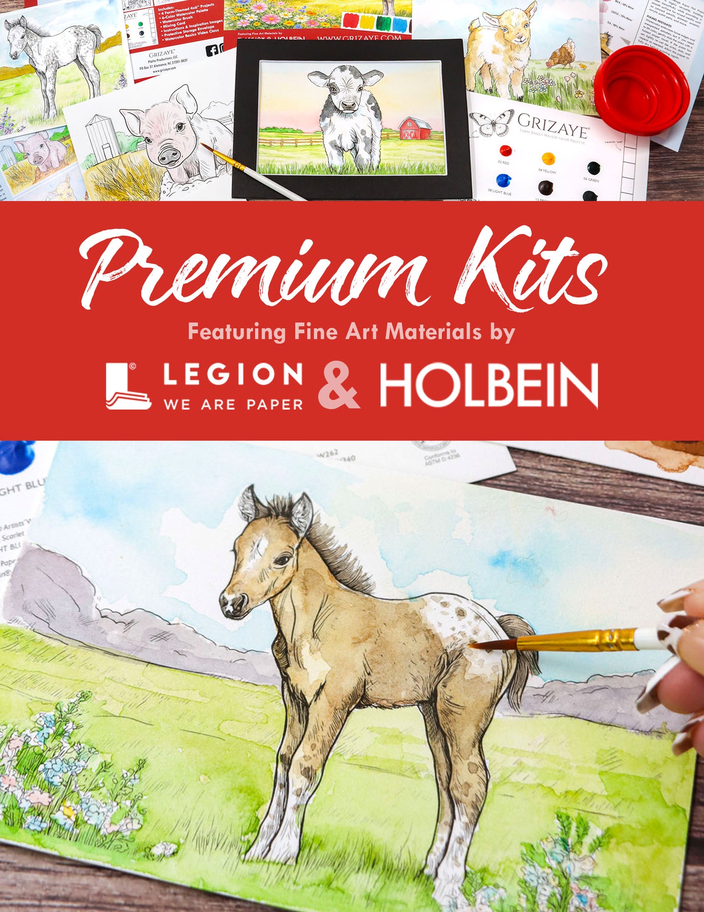 Watercolor Kit: Farm Babies