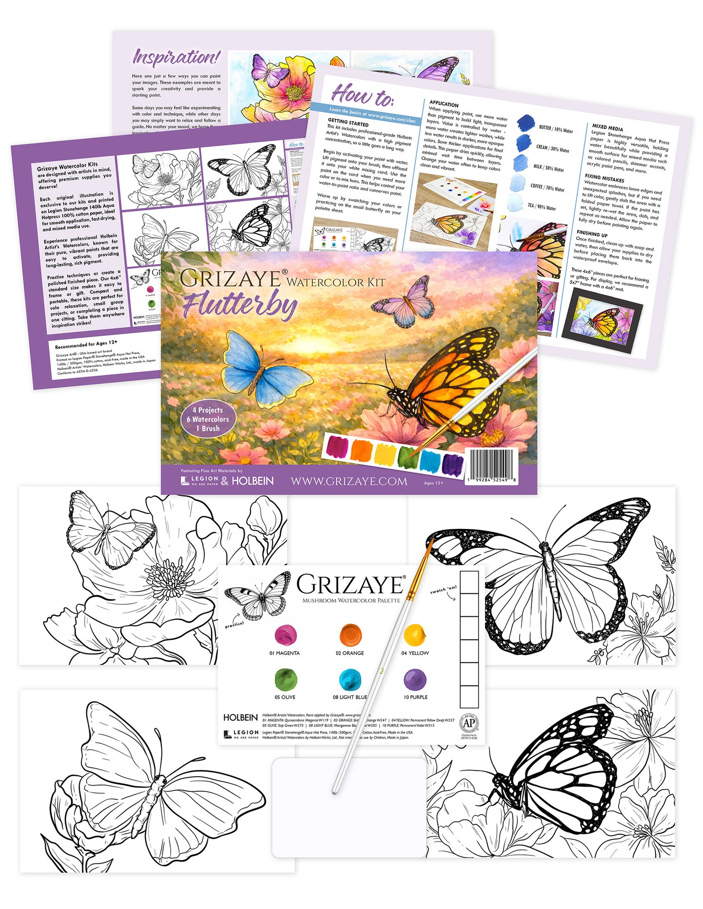 Watercolor Kit: Flutterby