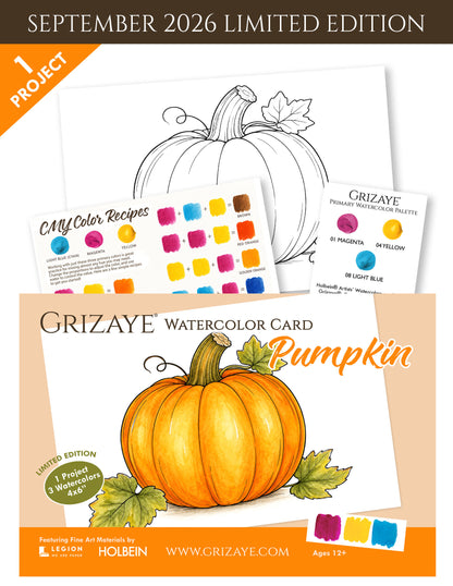 LIMITED EDITION Watercolor Card: Pumpkin