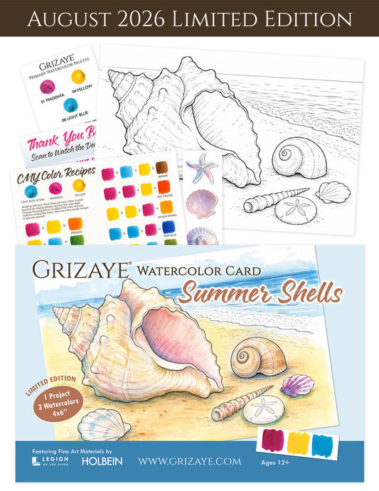 LIMITED EDITION Watercolor Card: Summer Shells