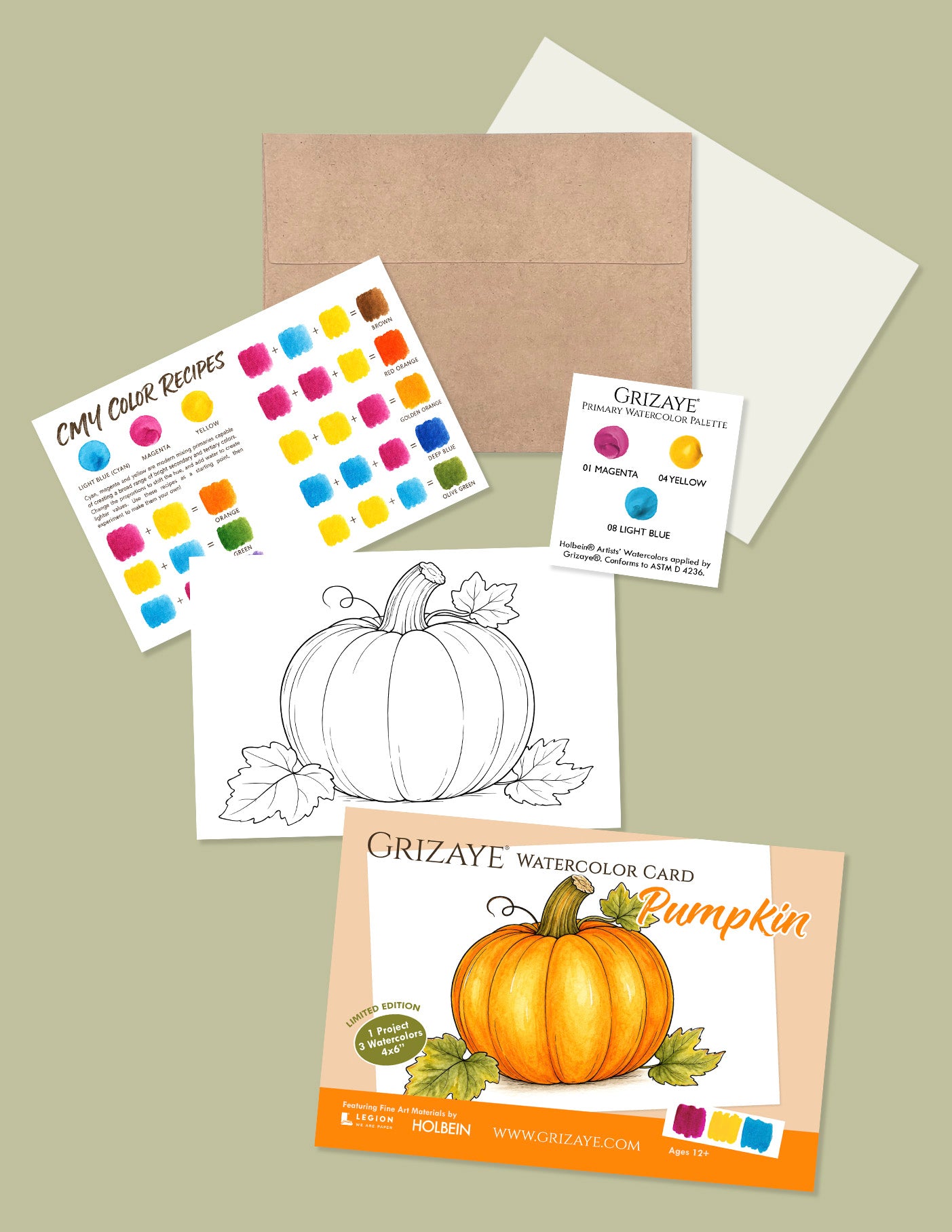 LIMITED EDITION Watercolor Card: Pumpkin