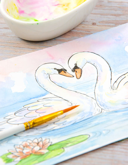 Mini Watercolor Kit: Swan Love