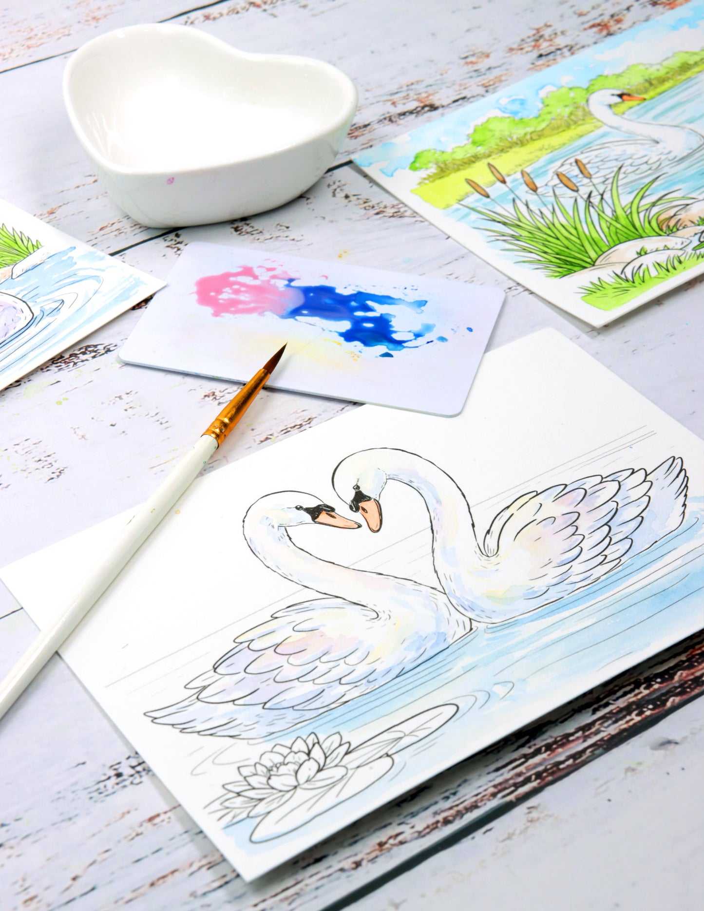 Mini Watercolor Kit: Swan Love