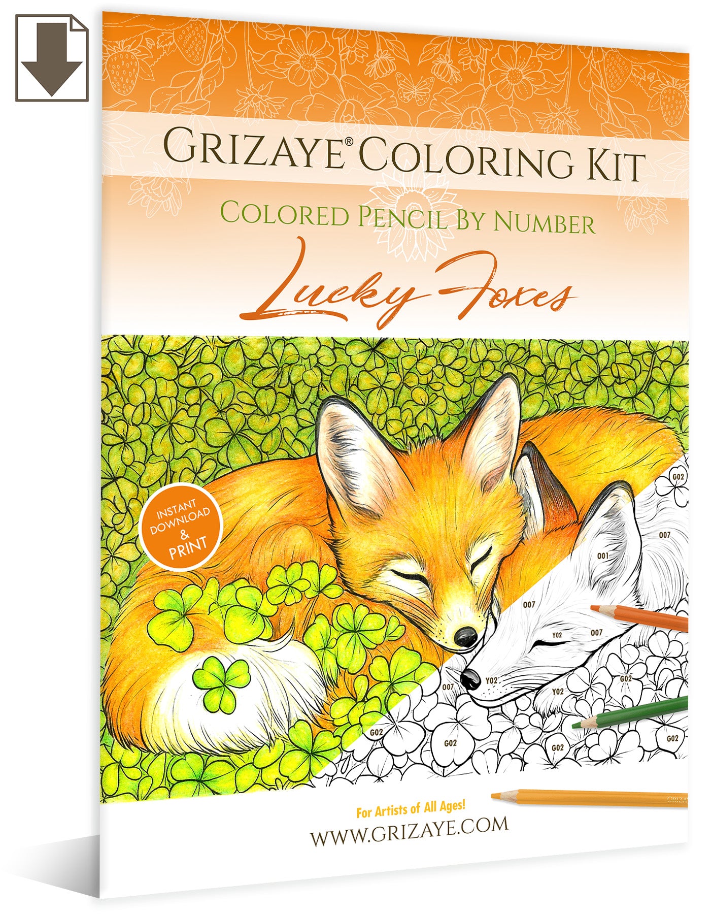 Coloring Kit: Lucky Foxes (PDF)