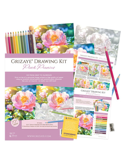 Drawing Kit: Pink Peonies
