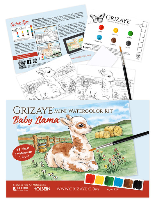 Mini Watercolor Kit: Baby Llama