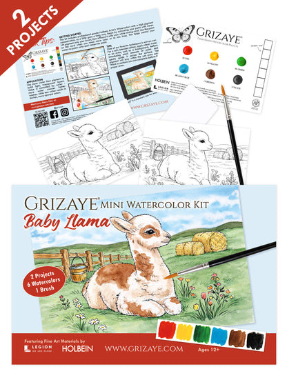 Mini Watercolor Kit: Baby Llama
