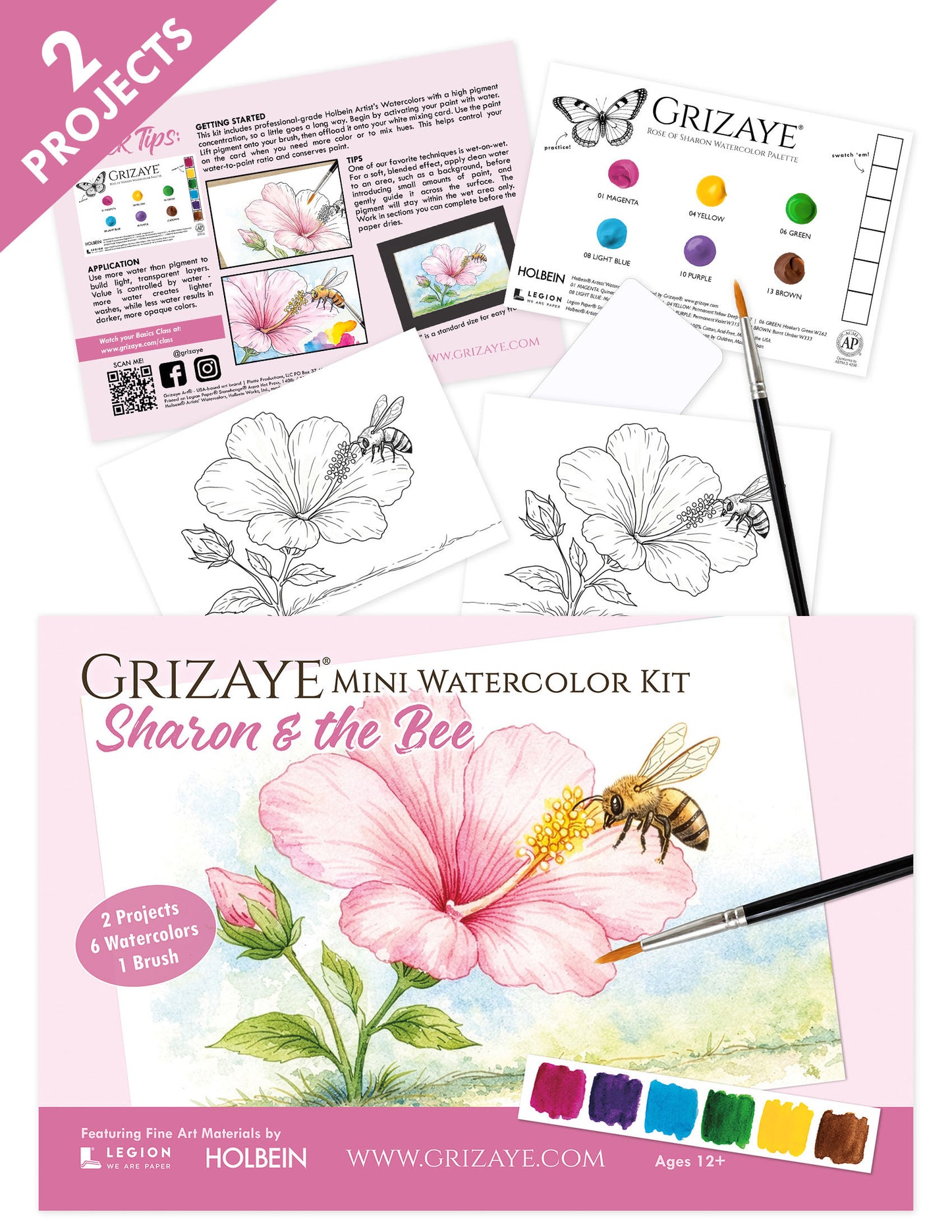 Mini Watercolor Kit: Sharon & the Bee