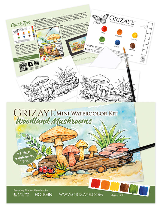 Mini Watercolor Kit: Woodland Mushrooms