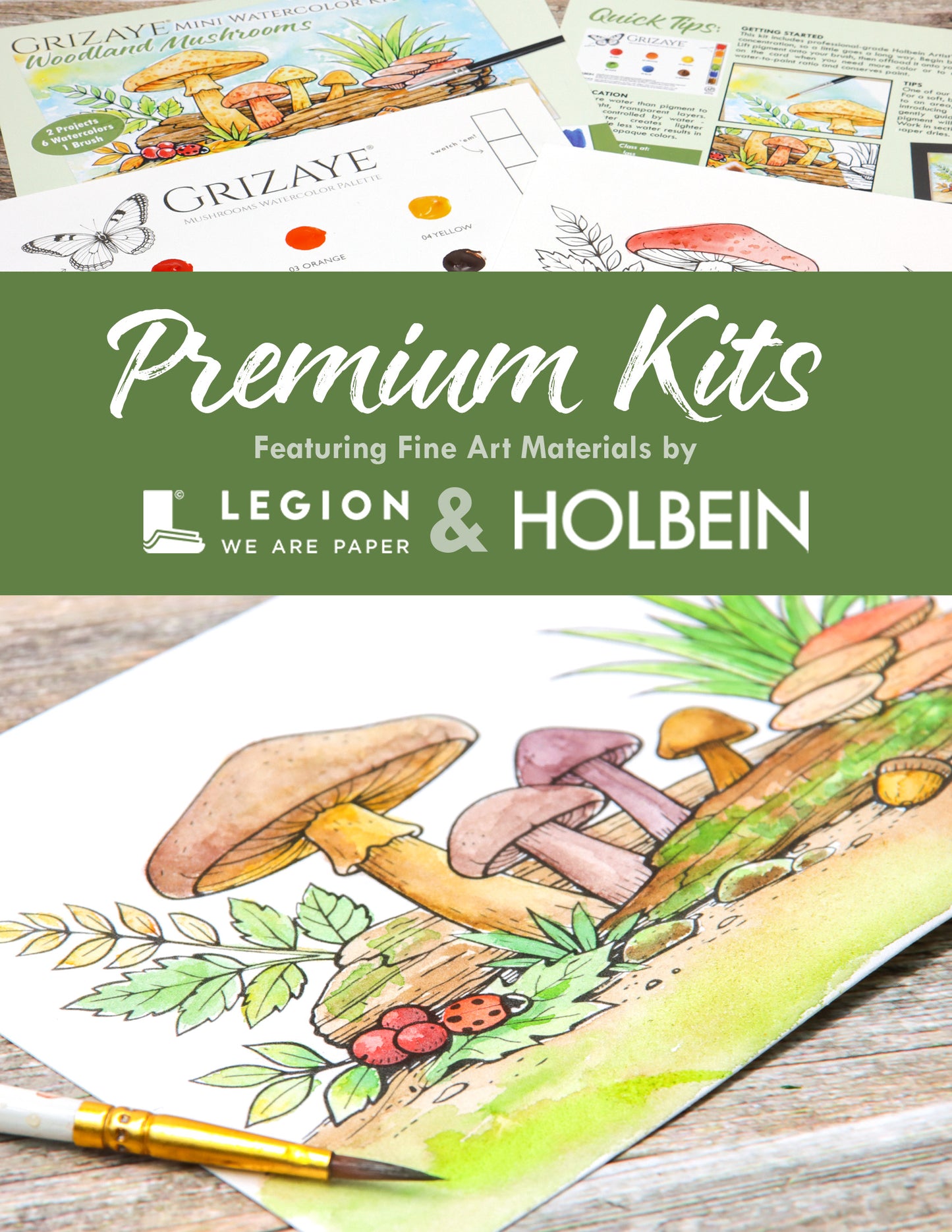 Mini Watercolor Kit: Woodland Mushrooms
