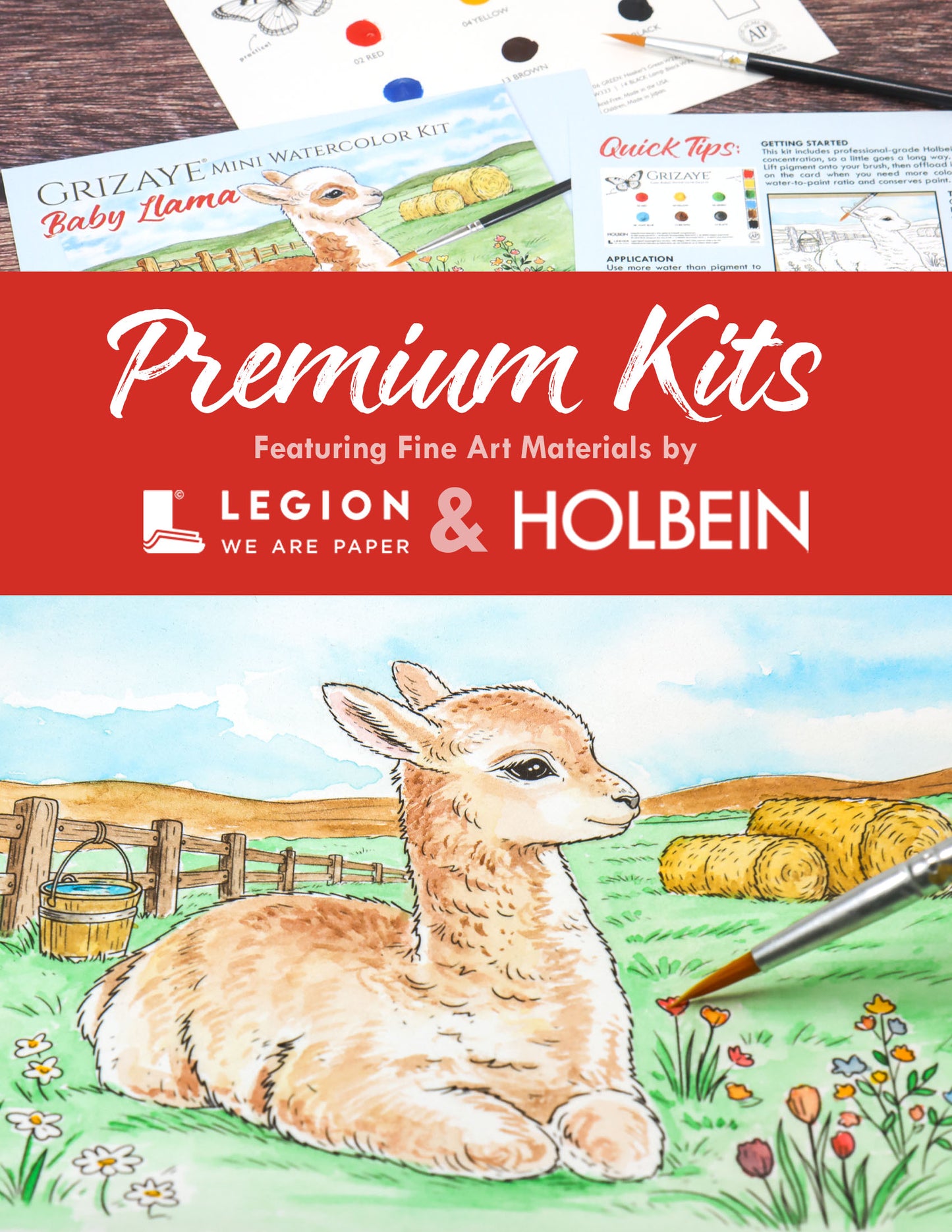 Mini Watercolor Kit: Baby Llama