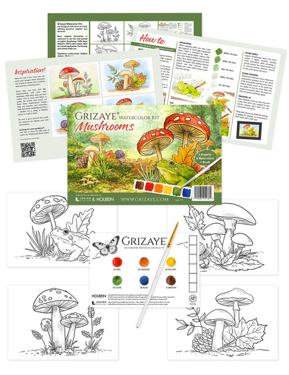 Watercolor Kit: Mushrooms