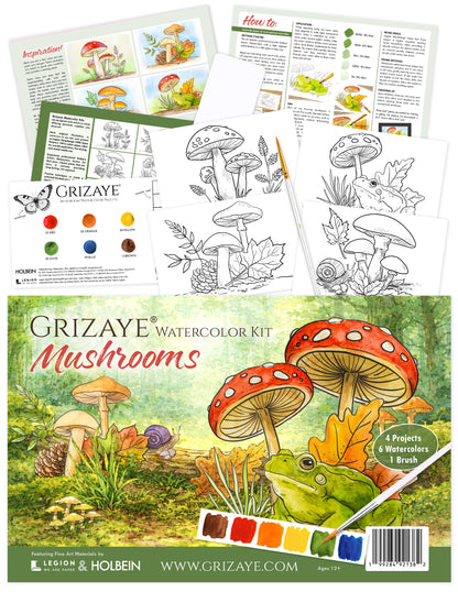 Watercolor Kit: Mushrooms