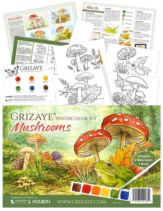 Watercolor Kit: Mushrooms