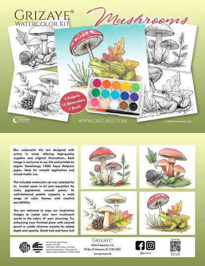 Watercolor Kit: Mushrooms