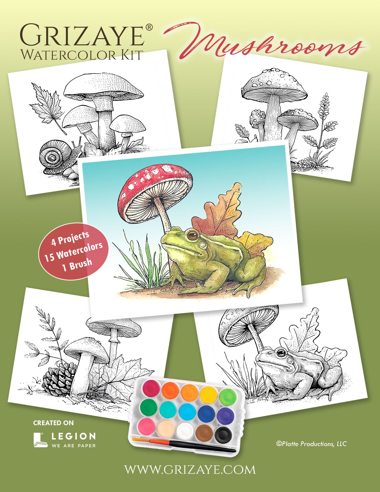 Watercolor Kit: Mushrooms