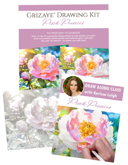 Drawing Kit: Pink Peonies