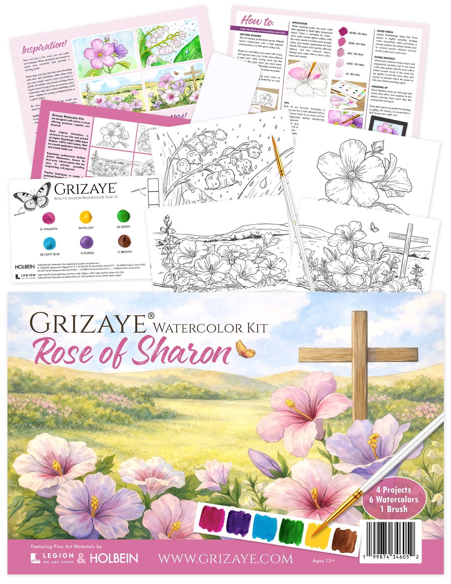 Rose of Sharon Watercolor Kit