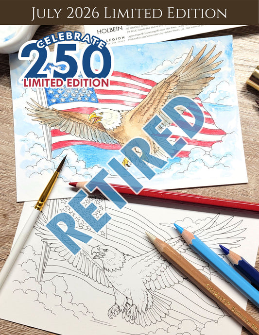 LIMITED EDITION Watercolor Cards: 250 Eagle