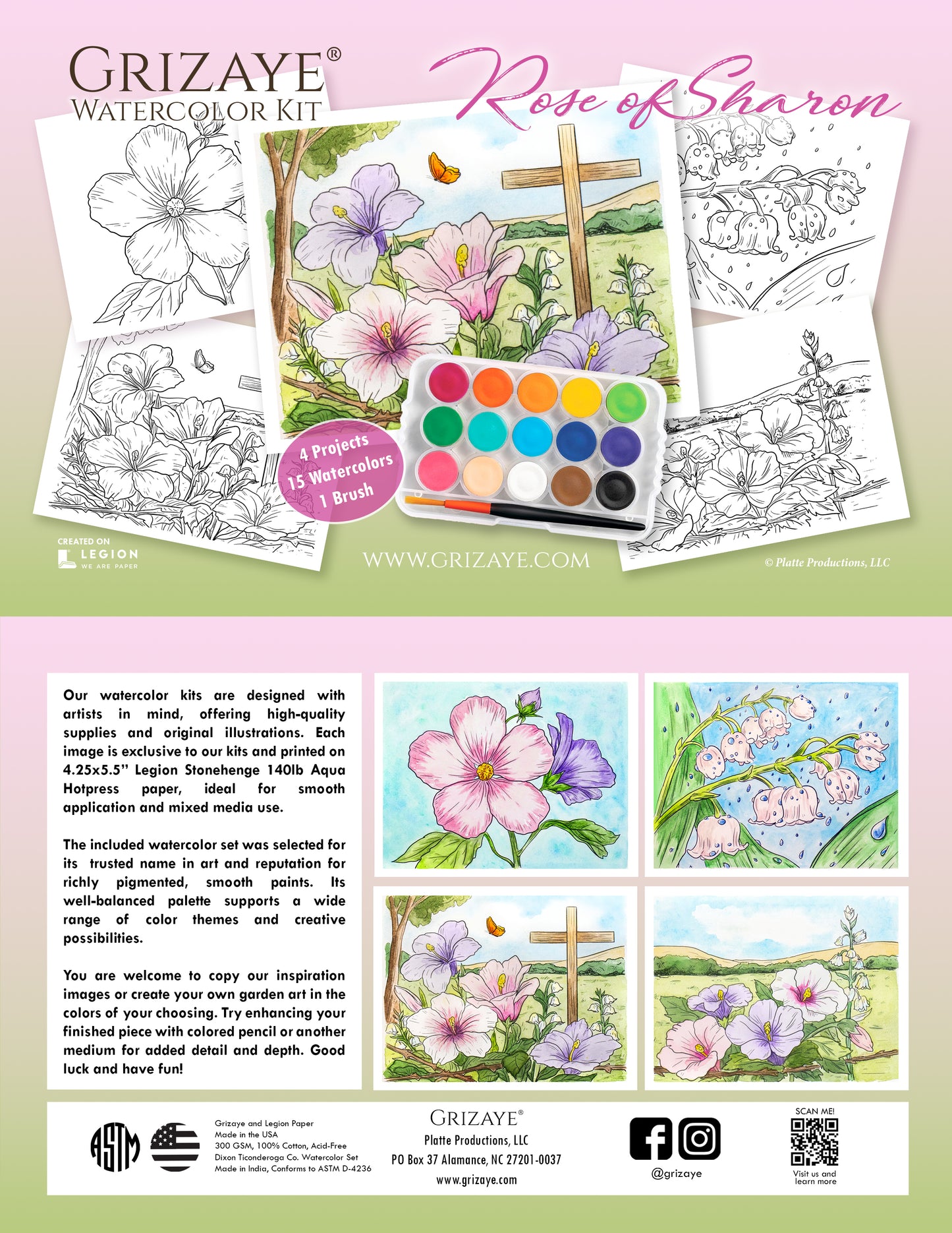 Watercolor Kit: Rose of Sharon