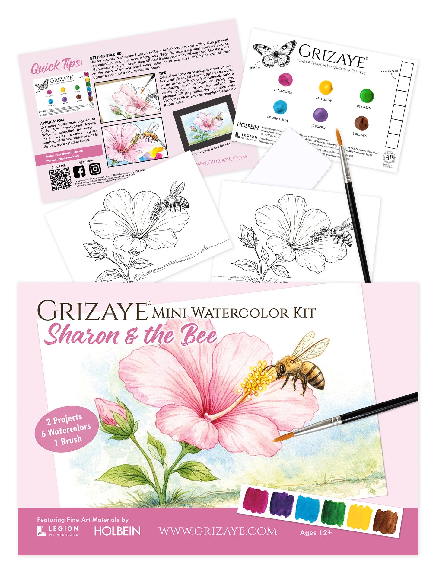 Sharon & the Bee Mini Watercolor Kit