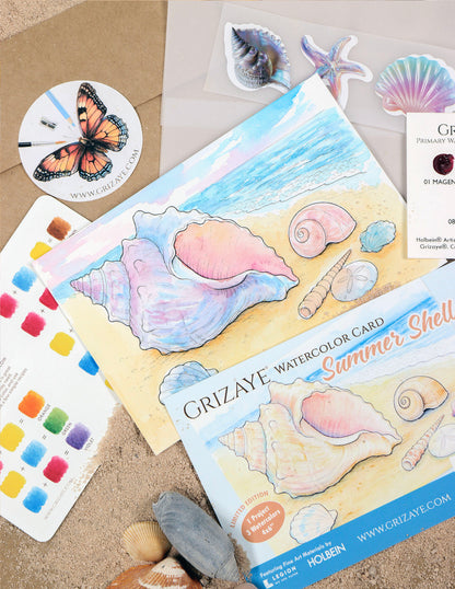 LIMITED EDITON Watercolor Card: Summer Shells