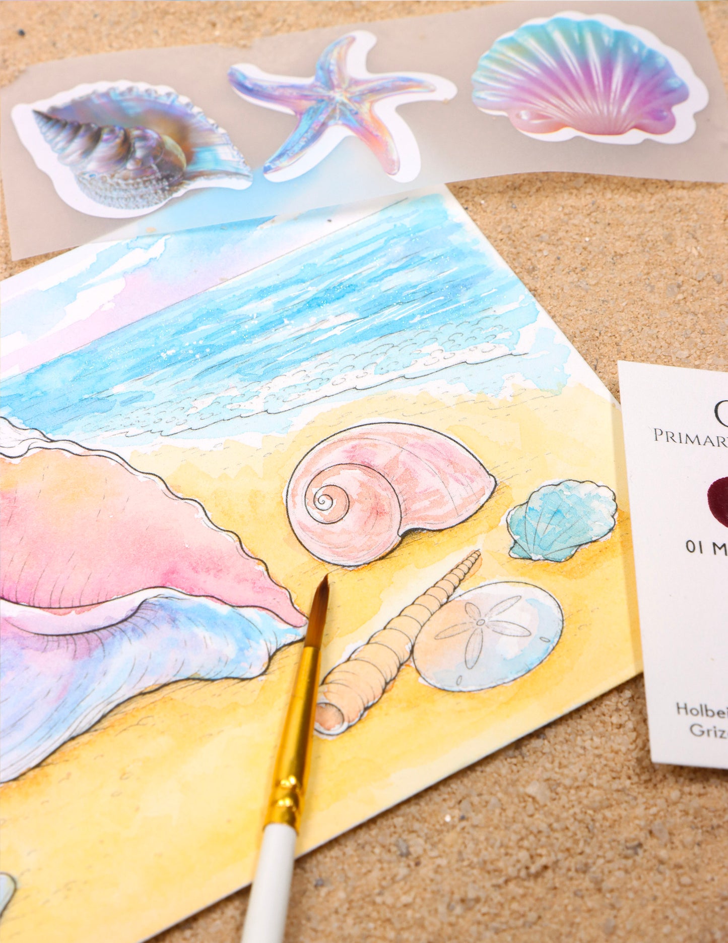 LIMITED EDITON Watercolor Card: Summer Shells