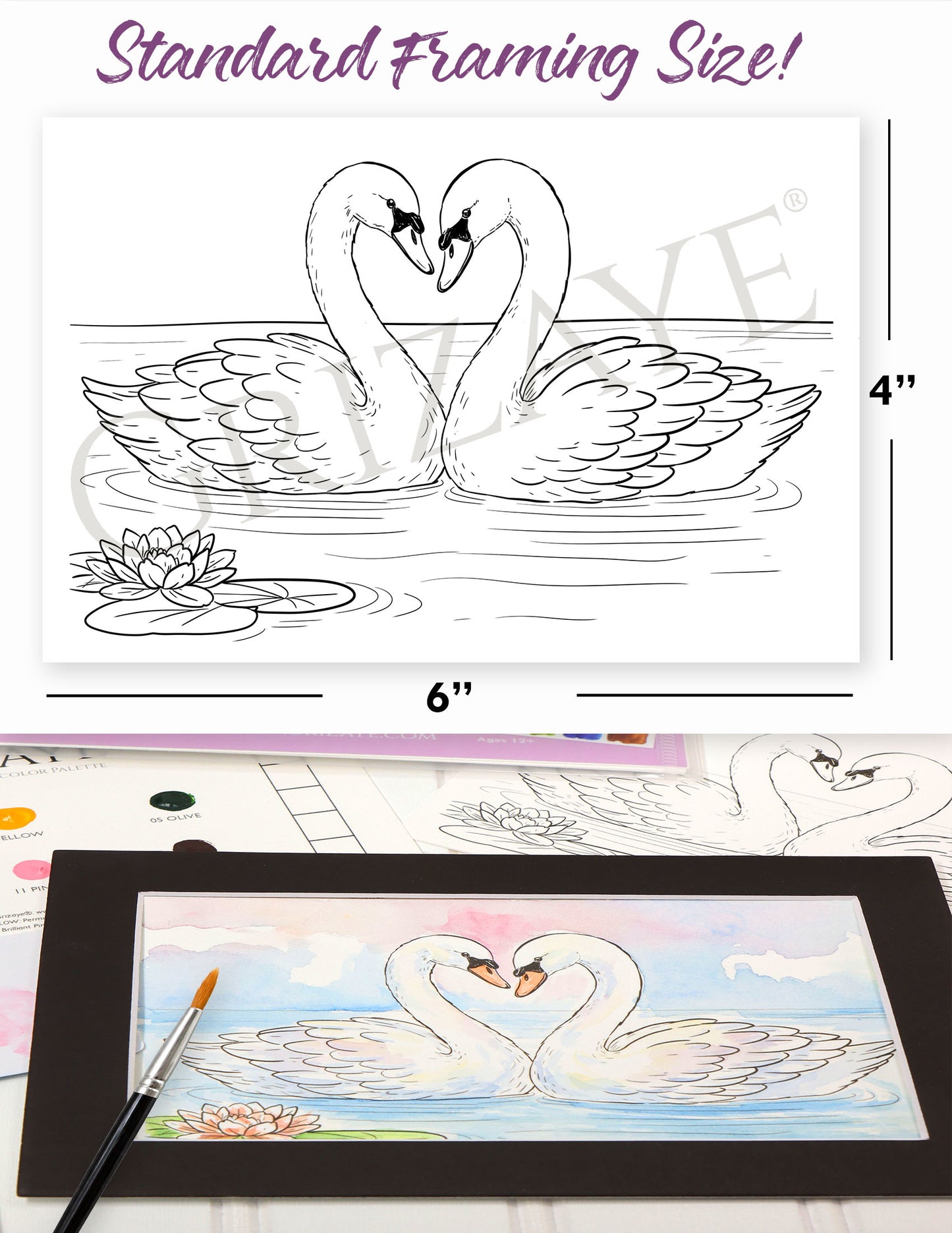 Mini Watercolor Kit: Swan Love