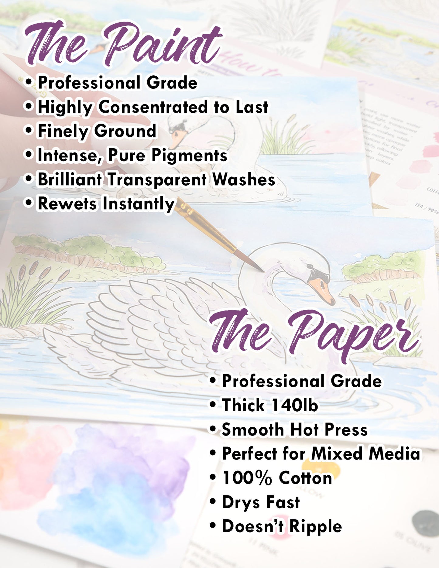 Watercolor Kit: Swan Pond