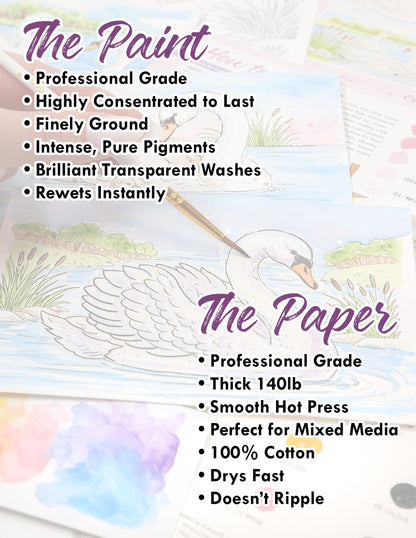 Watercolor Kit: Swan Pond