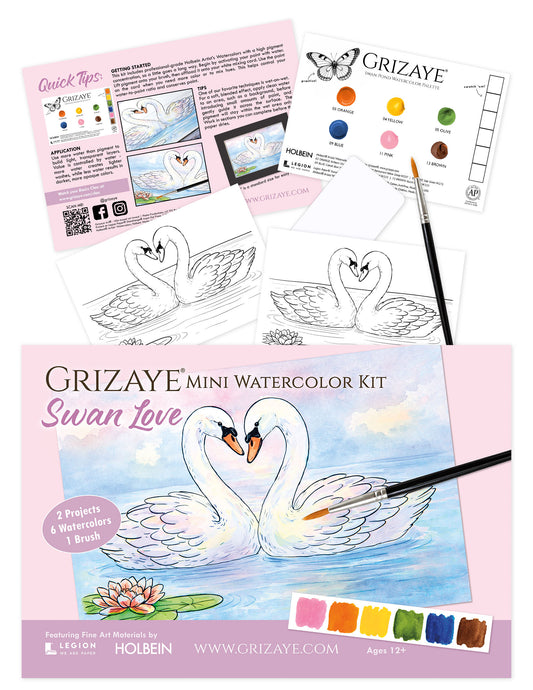 Mini Watercolor Kit: Swan Love