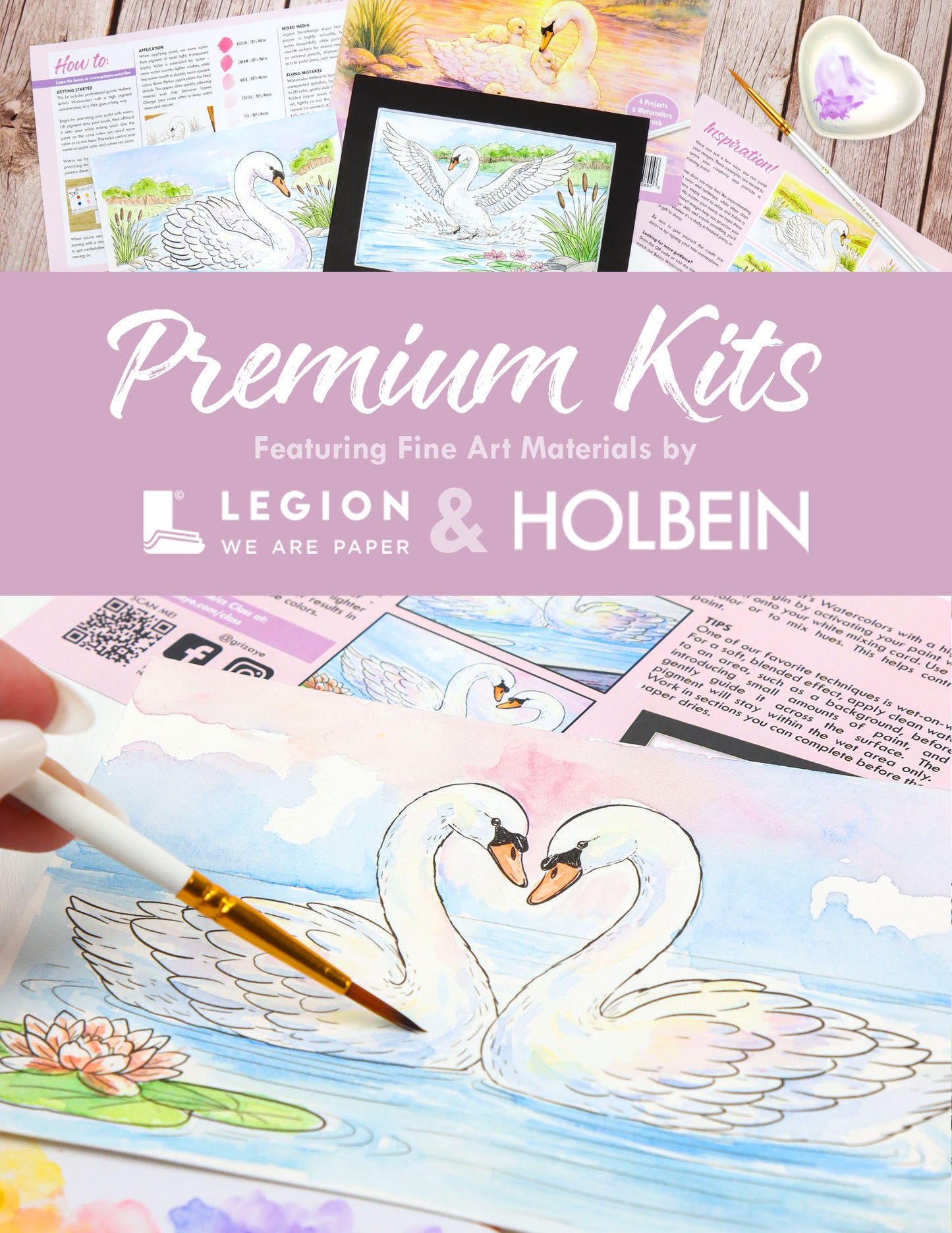 Mini Watercolor Kit: Swan Love