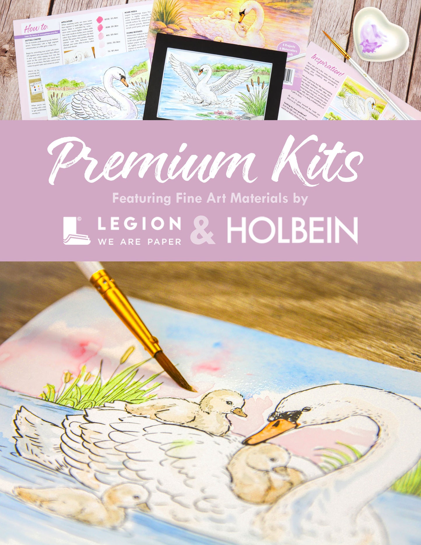 Watercolor Kit: Swan Pond