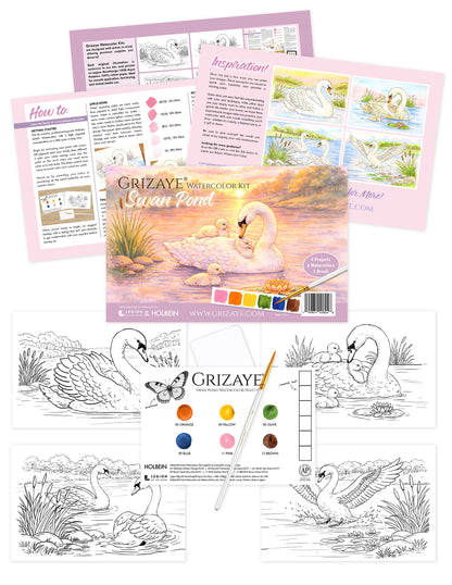 Watercolor Kit: Swan Pond