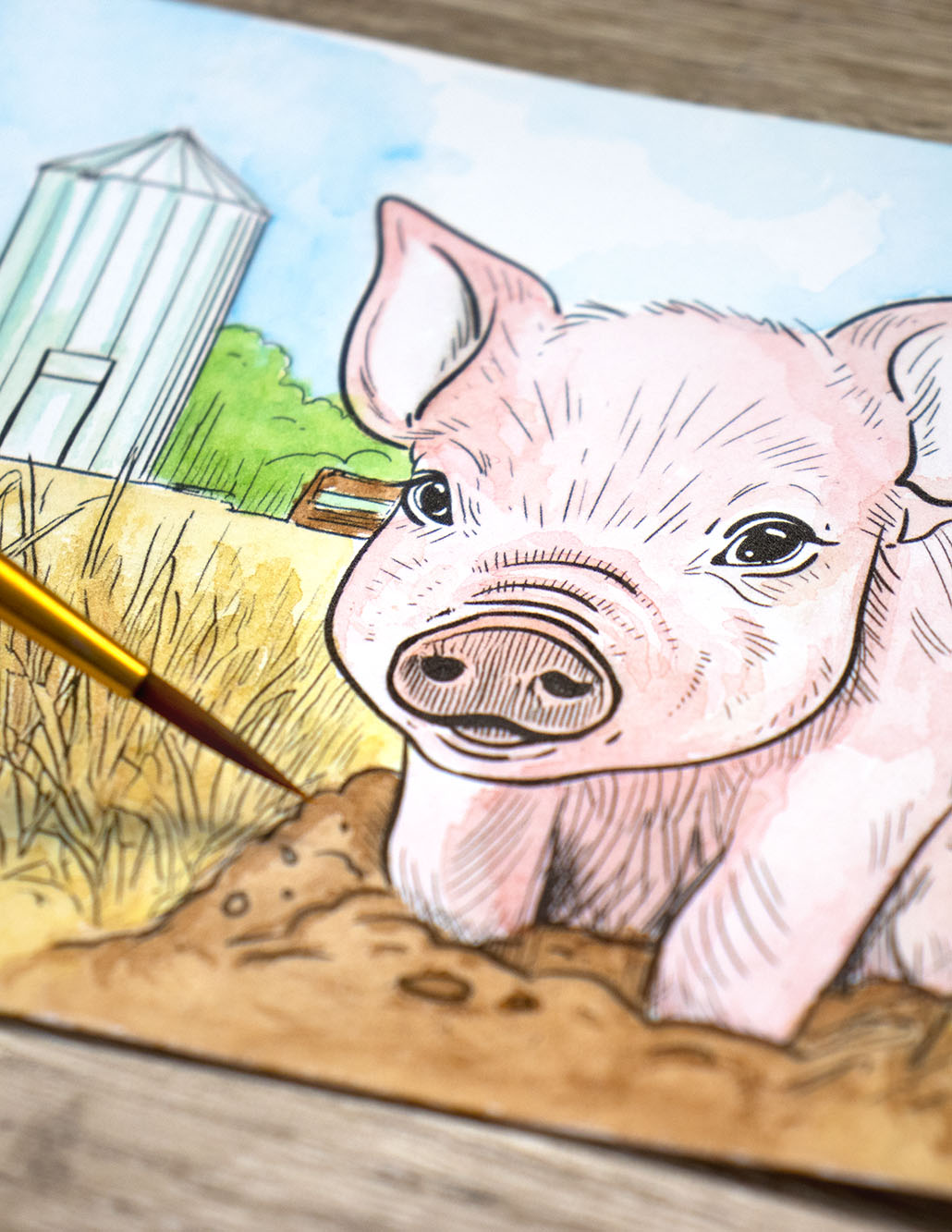 Watercolor Kit: Farm Babies